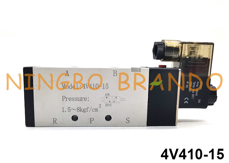 4V410-15 Airtac টাইপ বায়ুসংক্রান্ত সোলেনয়েড ভালভ 5 উপায় 2 অবস্থান 24V 220V