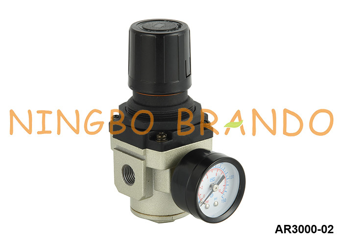 AR3000-02 এসএমসি টাইপ বায়ুসংক্রান্ত বায়ু চাপ নিয়ন্ত্রক 1/4'' 1 এমপিএ গ্যাজেজ সহ
