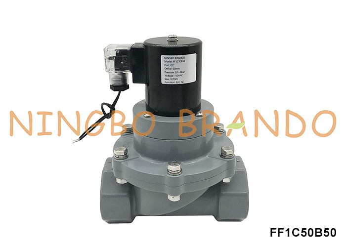 2'' DN50 অ্যান্টি-কোরোশন প্রতিরোধী সিপিভিসি সোলিনয়েড ভালভ রাসায়নিক অ্যাসিড 24V 220V