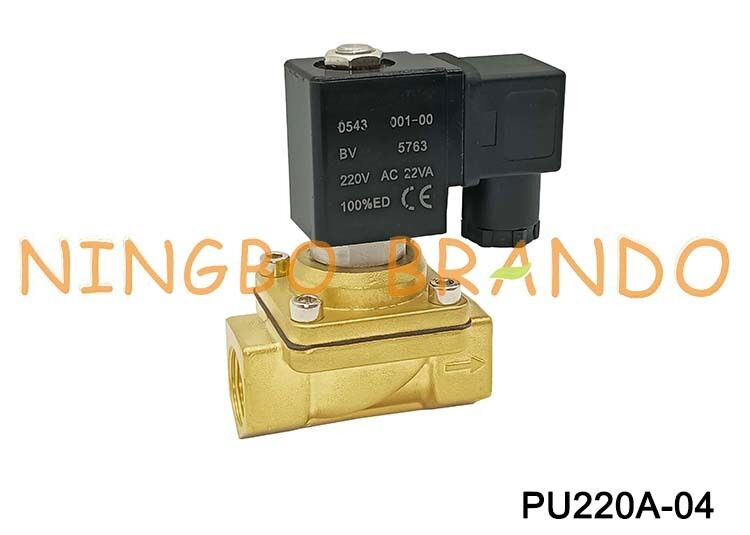 PU220A-04 1/2'' শাকো টাইপ 2/2 উপায় ব্রাস সোলেনয়েড ভালভ 24V 110V 220V