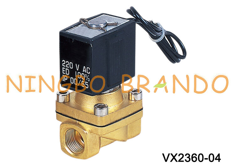 জল বায়ু 220V 110V 24V জন্য VX2360-04 1/2'' এসএমসি টাইপ ব্রাস সোলেনয়েড ভালভ