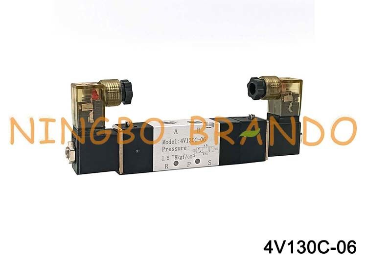 Airtac প্রকার 4V130C-06 সোলেনয়েড এয়ার ভালভ 3 অবস্থান 5 পোর্ট 1/8'' বায়ুসংক্রান্ত নিয়ন্ত্রণ ভালভ