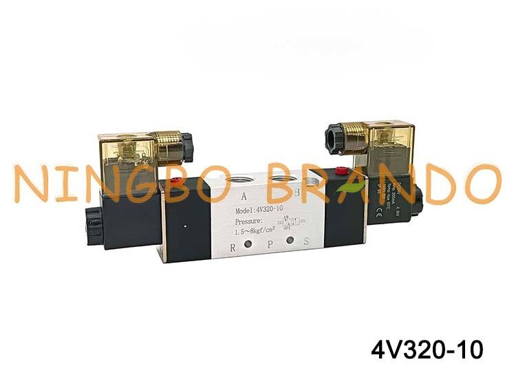AirTAC টাইপ 4V320-10 DC12V 3/8'' ডাবল সোলেনয়েড 5/2 উপায় সোলেনয়েড এয়ার ভালভ