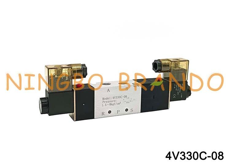 AIRTAC টাইপ সোলেনয়েড ভালভ এয়ার ভালভ 4V330C-08 DC 12V 24V AC 110V 220V
