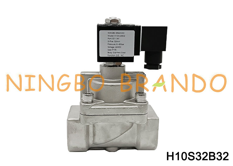 DN32 1-1/4'' 6 থেকে 80 বার উচ্চ চাপের স্টেইনলেস স্টিল সোলেনয়েড ভালভ 24V 220V