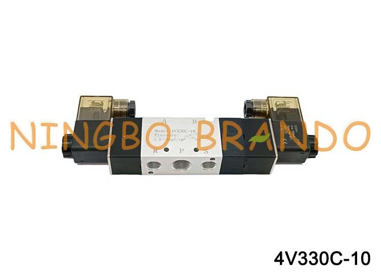 AIRTAC Type 4V330C-10 Solenoid Valve 5/3 Way Closed Center Pneumatic Valve 3/8 Inch