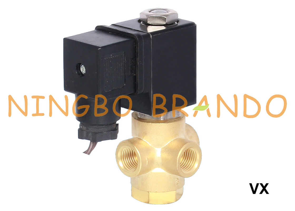 3 ওয়ে ব্রাস সোলেনয়েড ভালভ সাধারণত বন্ধ 1/8 &quot;1/4&quot; 12V 24V 110V 220V