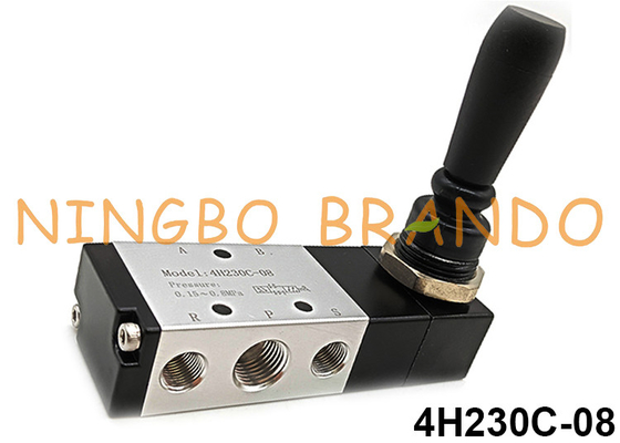 4H230C-08 Airtac টাইপ এয়ার কন্ট্রোল হ্যান্ড লিভার ভালভ 5 উপায় 3 অবস্থান