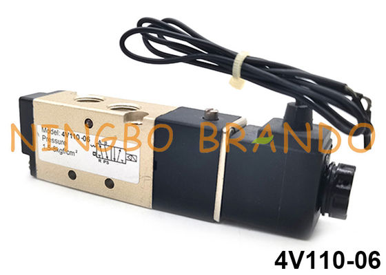 4V110-06 Airtac টাইপ 5/2 উপায় বায়ুসংক্রান্ত সোলেনয়েড ভালভ DC24V AC110V AC220V