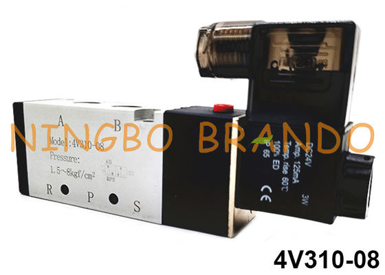 4V310-08 Airtac টাইপ 5/2 উপায় বায়ুসংক্রান্ত একক সোলেনয়েড ভালভ 24V 110V 220V