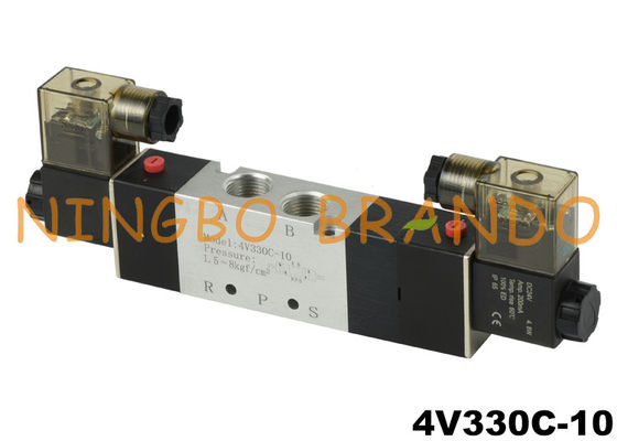 4V330C-10 3/8'' ডাবল সোলেনয়েড নিউমেটিক এয়ার কন্ট্রোল ভালভ 24V DC 220V AC
