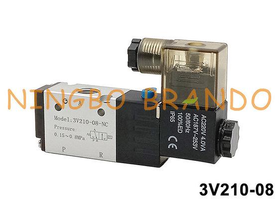 3V210-08 1/4'' নিউম্যাটিক সোলিনয়েড ভালভ 3V210-08-NC 3V210-08-NO