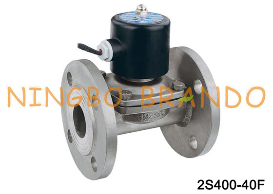 DN40 ফ্ল্যাঞ্জ 2S400-40 2-ওয়ে NC স্টেইনলেস স্টীল Solenoid ভালভ