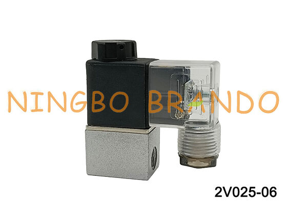 AirTAC টাইপ 2V025-06 2/2 ওয়ে সোলেনয়েড ভালভ ডাইরেক্ট অ্যাক্টিং 12V/24V/110V/220V