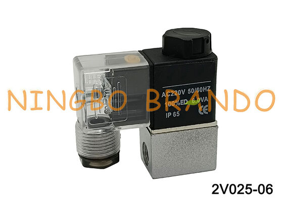 2V025-06 সাধারণত বন্ধ বায়ু জল তেল সোলেনয়েড ভালভ G1/8'' 220V 110V 24V