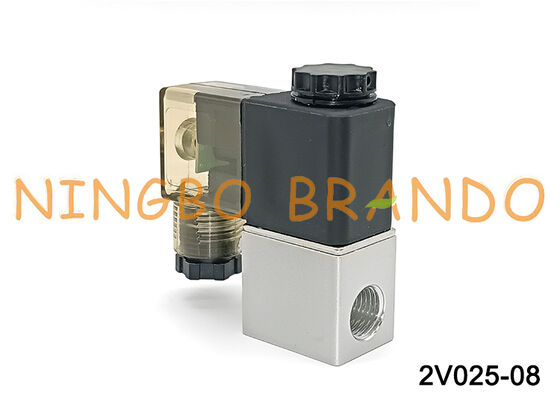 2V025-08 24V DC 2/2 বায়ুসংক্রান্ত সোলেনয়েড ভালভ 1/4 ইঞ্চি