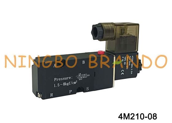 AirTAC টাইপ 4M210-08 সোলেনয়েড ভালভ 5/2 ওয়ে বায়ুসংক্রান্ত দিকনির্দেশক ভালভ