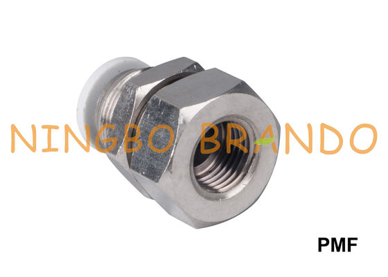 পিএমএফ বাল্কহেড মহিলা স্ট্রেইট বায়ুসংক্রান্ত পুশ-ইন ফিটিংগুলি 1/8 '' 1/4 '' 3/8 '' 1/2 ''