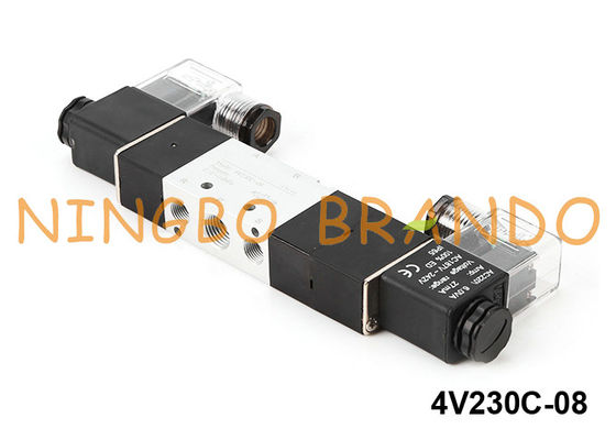 4V230C-08 এয়ারট্যাকের প্রকার 5/3 ওয়ে বায়ুসংক্রান্ত সোলেনয়েড ভালভ 24V 220V