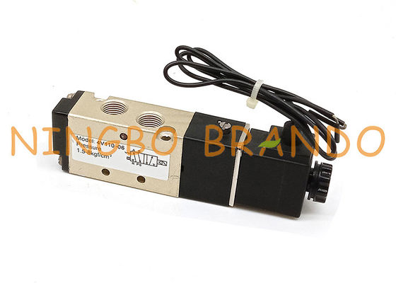 AC220V ডিসি 24V 4V110-06 100 সিরিজ 1/8 '' ইঞ্চি বায়ুসংক্রান্ত সোলেনয়েড ভালভ