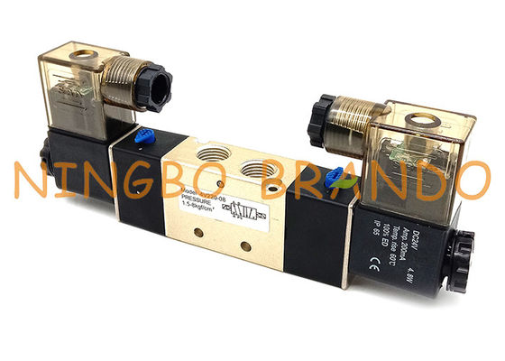 4V220-08 1/4 '' ইঞ্চি ডাবল সোলেনয়েড 5/2 ওয়ে বায়ুসংক্রান্ত এয়ার ভালভ