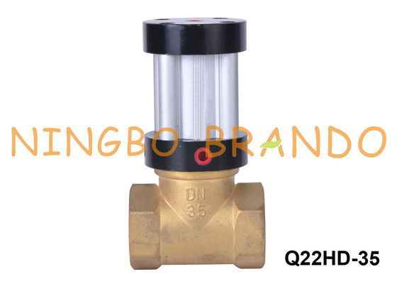 Q22HD-35 1 1/4 '' DN35 2 ওয়ে ব্রাস বডি এয়ার চালিত পিস্টন ভালভ