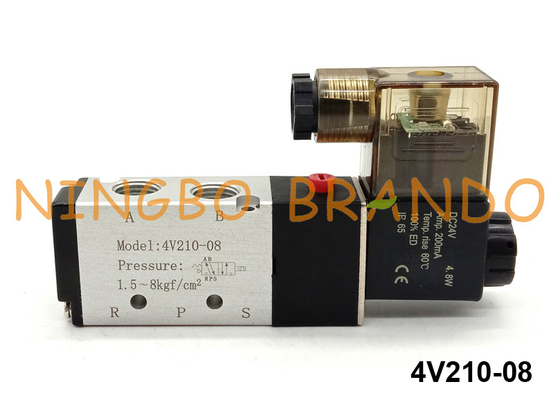 4V210-08 Airtac টাইপ 5/2 উপায় বায়ুসংক্রান্ত সোলেনয়েড ভালভ DC24V AC220V