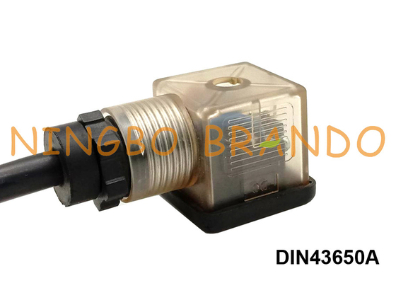 DIN 43650 তারের DIN 43650A সহ একটি সোলেনয়েড ভালভ কয়েল সংযোগকারী গঠন করে