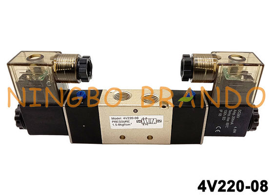 4V220-08 Airtac টাইপ 1/4'' বায়ুসংক্রান্ত সোলেনয়েড ভালভ DC24V DC24V