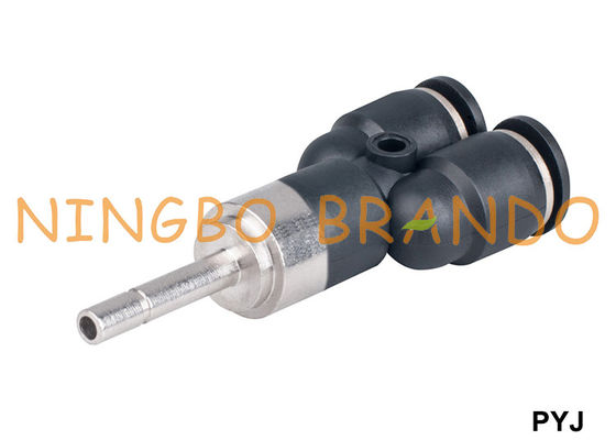 PYJ সিরিজ প্লাগ-ইন Y টাইপ প্লাস্টিক বায়ুসংক্রান্ত পায়ের পাতার মোজাবিশেষ ফিটিং 3 উপায়