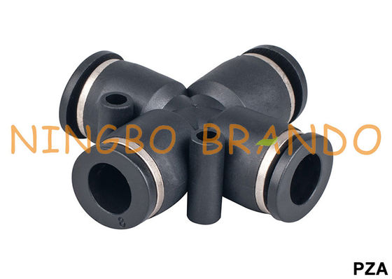 PZA ইউনিয়ন ক্রস বায়ুসংক্রান্ত পায়ের পাতার মোজাবিশেষ ফিটিং দ্রুত সংযোগ ধাক্কা